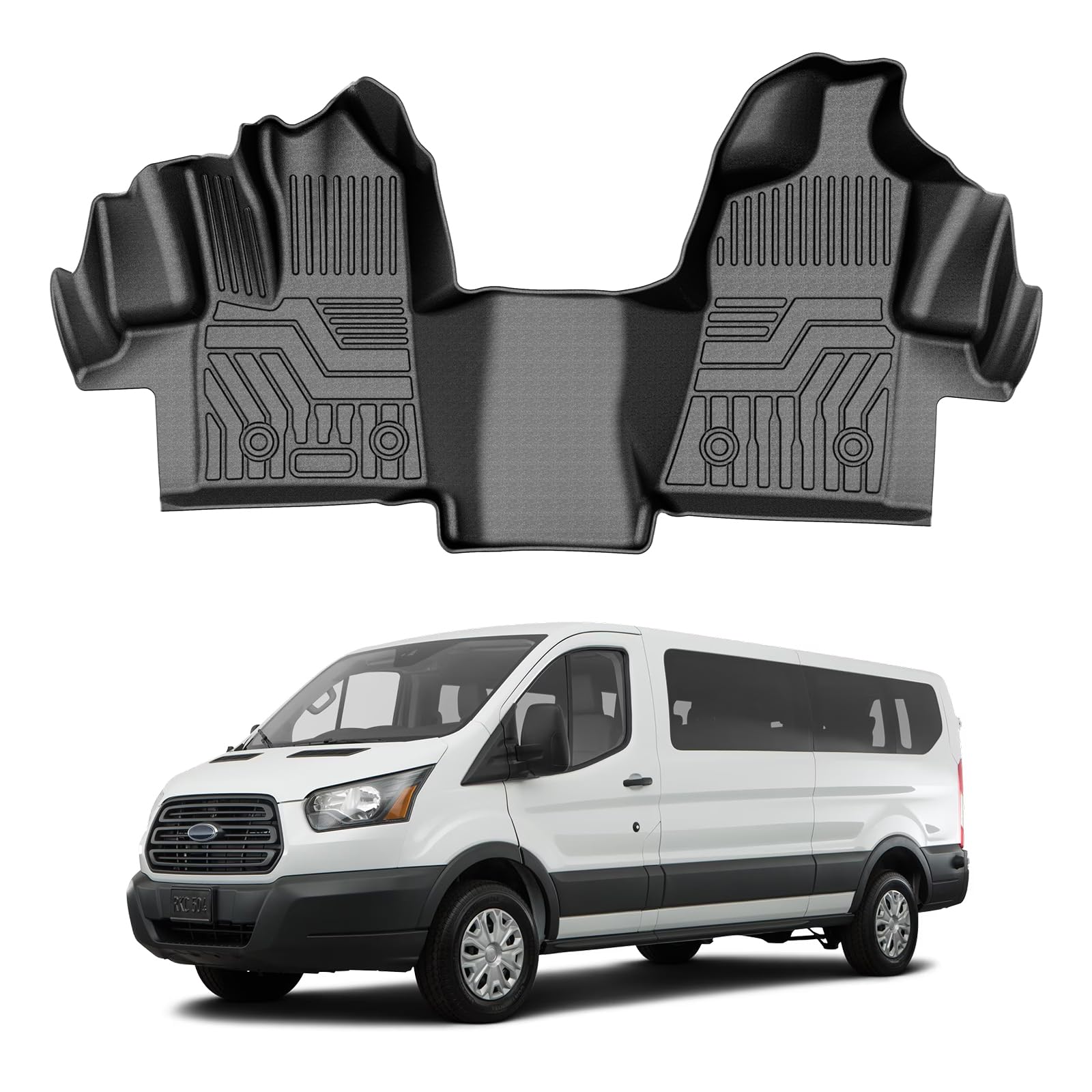T TGBROS Floor Mats for Ford Transit 150/250/350/350HD 2015-2021