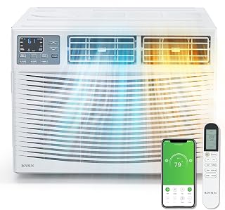 ROVSUN 8000 BTU Window Air Conditioner with Heat, AC Unit for Window, 115V | 4-in-1 Cool, Heat, Dehumidify & Fan, APP & Voice Control, Works with Alexa/Google, Timer & ECO Mode, 350 Sq Ft