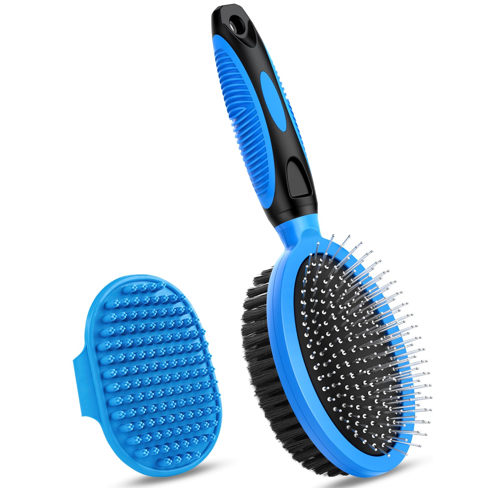 2PCS Pet Grooming Tools - Double-Sided Brush for Shedding and Bathing, Suitable 