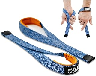 WARM BODY COLD MIND V2 - Cinghie da polso per sollevamento pesi, per powerlifting, sollevamento pesi, bodybuilding funzionale/cross training, stacchi da palestra, in cotone