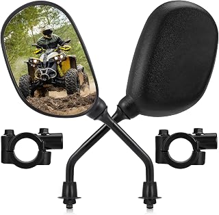 KEMIMOTO ATV Rear View Mirror 360 Degrees Ball-Type Rearview Mirror | fit for7/8" Handlebar Mount Clamp Compatible with ATV Motorcycle Scooter Sportsman Dirt Bike Cruiser Ebike Bicycle