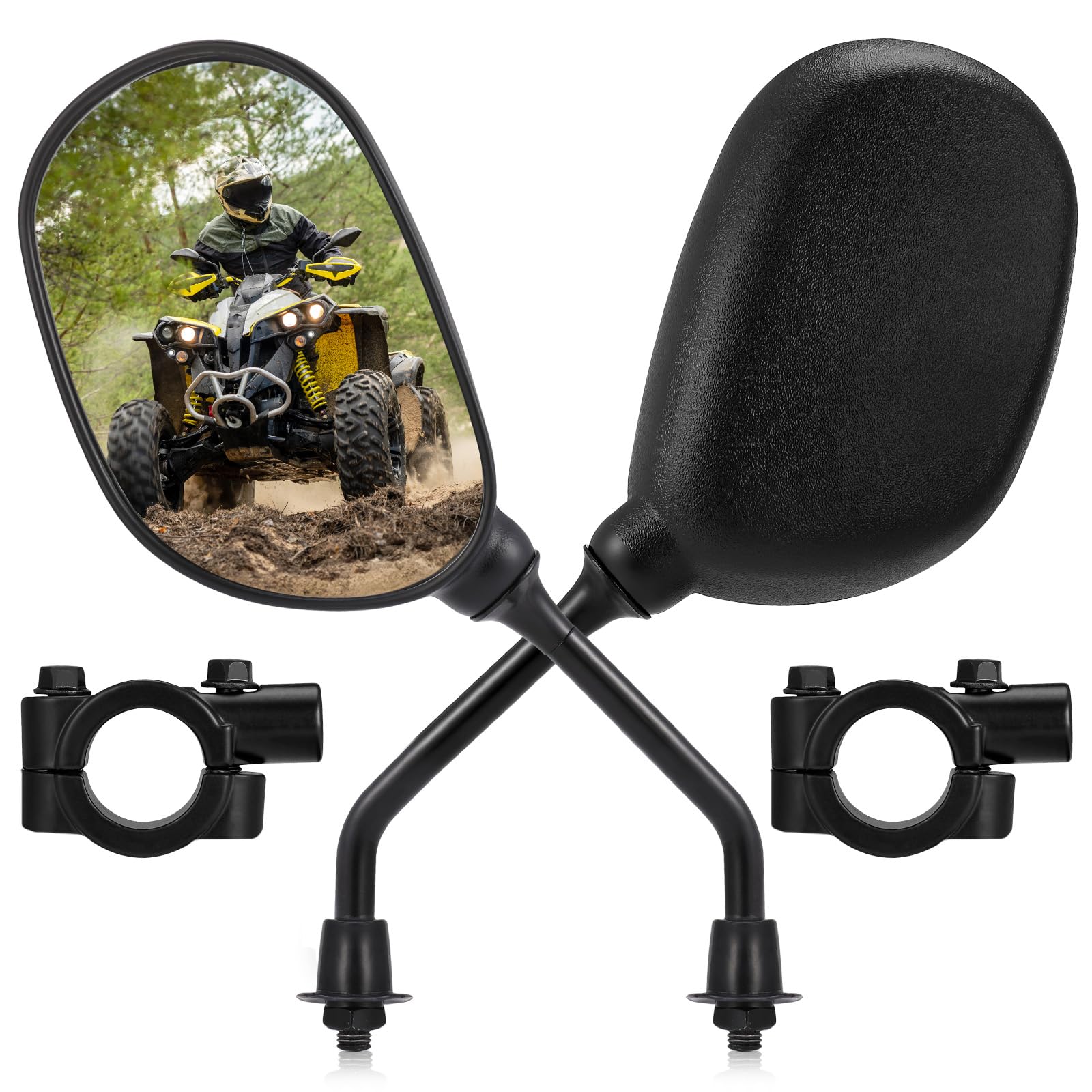 KEMIMOTO ATV Rear View Mirror 360 Degrees Ball-Type Rearview Mirror | fit for7/8