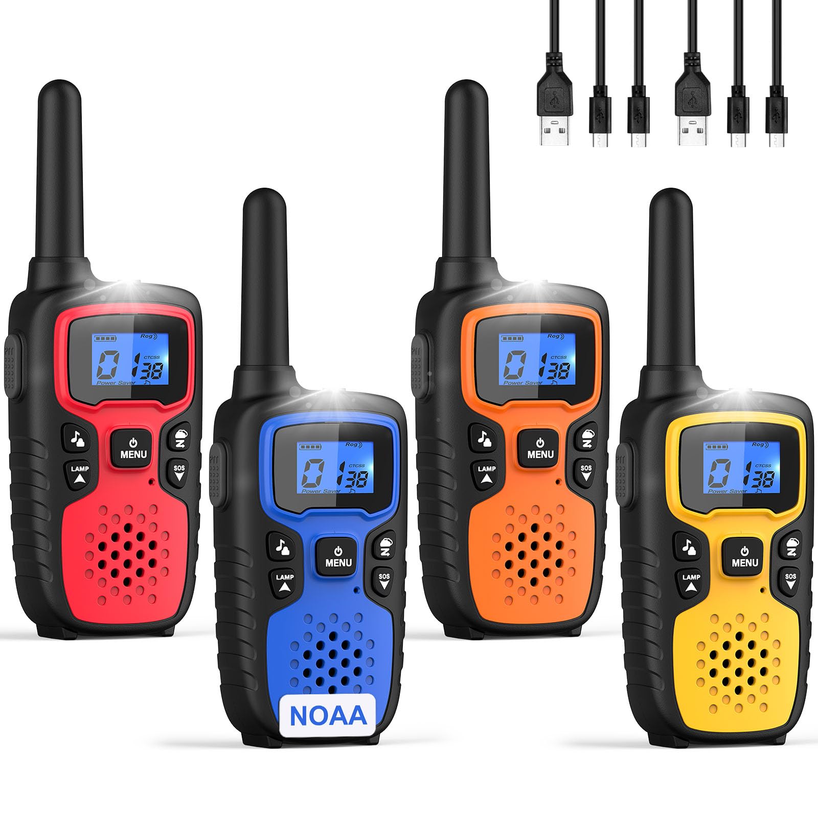 Wishouse Walkie Talkies for Adults Long Range-Rechargeable 4 Pack 2 Way Radios, 