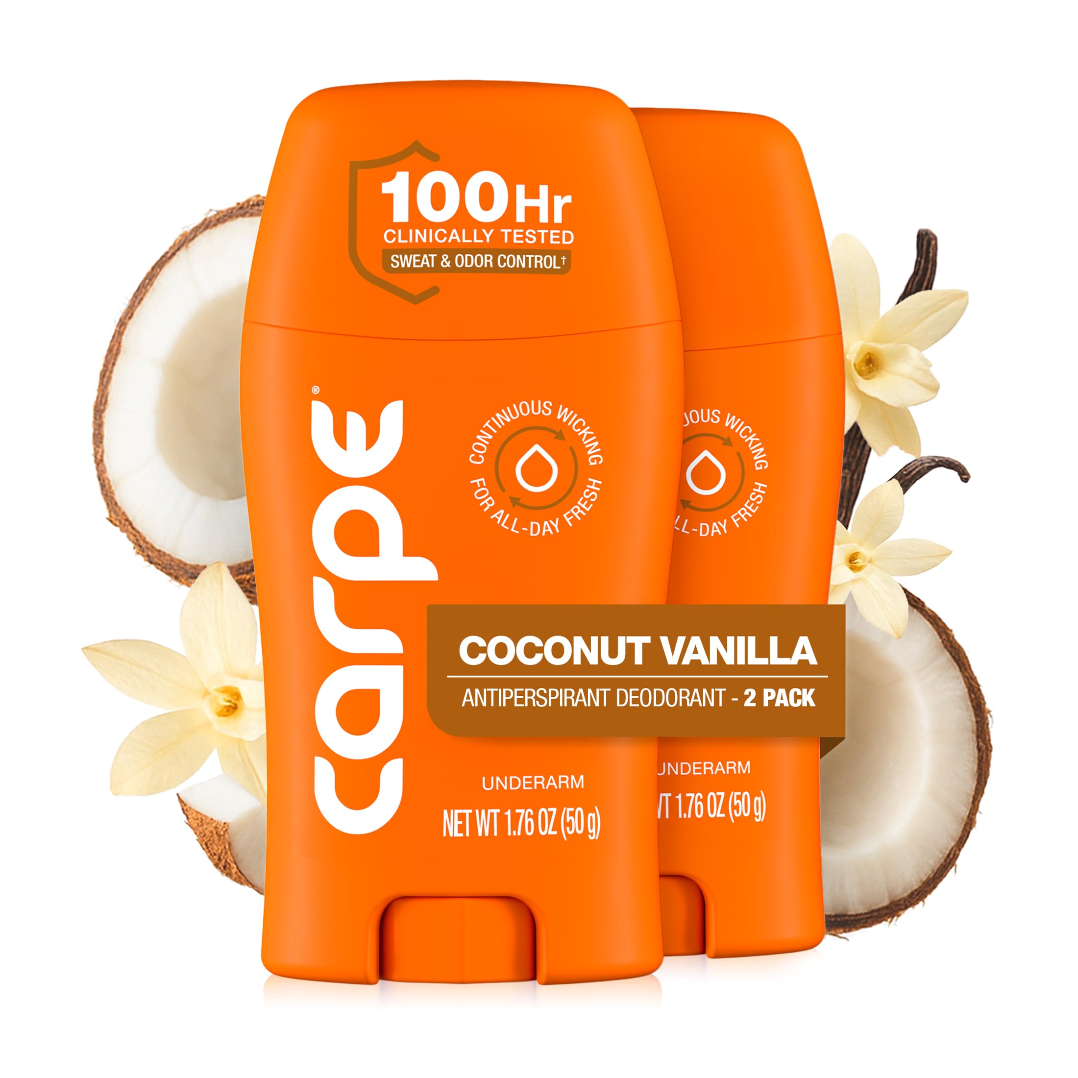 Carpe 100-Hour Antiperspirant Deodorant for Women - Coconut Vanilla | Dermatolog