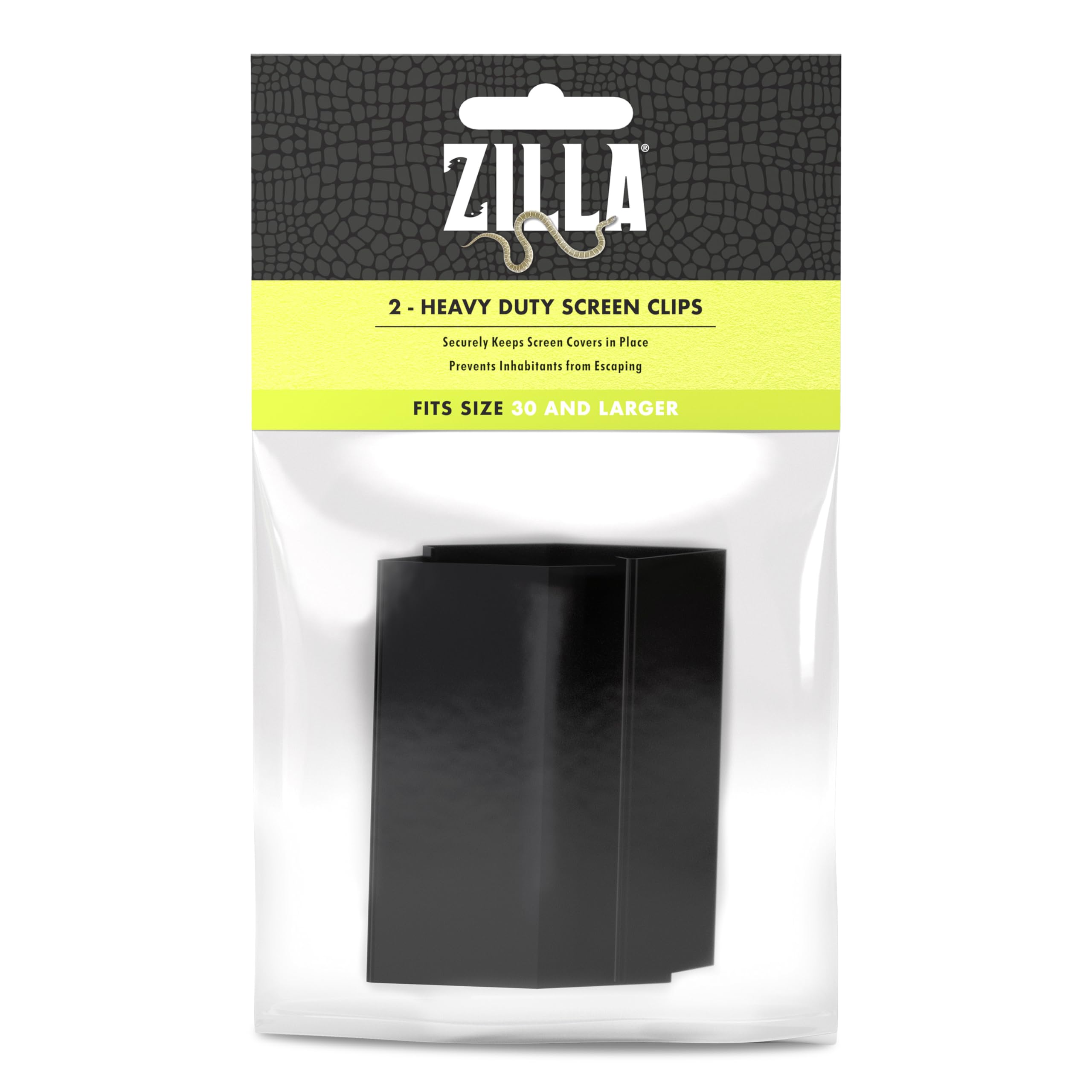 Zilla 100111647 Reptile Terrarium Covers Heavty Duty Screen Clips, Lg 30G+, 2-pk