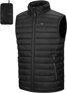 33,000ft Men's Autumn Winter Work Vest Jacket with Stand Collar Jacket for Men, Running, Golf, Hiking, Riding