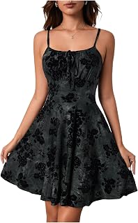 Women's Summer Sleeveless Floral Bow Dress Holiday Dress