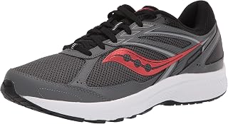 Saucony Men's Cohesion 14 Running Shoe, Charcoal/Flame, 7.5 M US