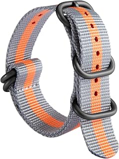 BINLUN Nylon Watch Strap 18/19/20/21/22/23/24mm Premium Ballistic Multicolor Watch Band Replacement for Men Women with Heavy Duty 5 Rings Stainless Steel Buckle