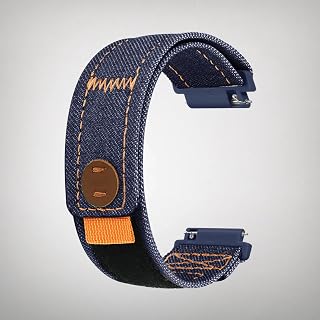 Compatible with 20mm 22mm quick release denim watch bands, adjustable and comfortable sports watch band, suitable for men and women, universal