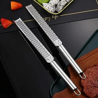 1 x Portable Stainless Steel Citrus Lemon Grater - Long Handle for Grating Chocolate, Cheese and Fruit - Durable and Easy to Clean - Ideal for Home, Camping and Grating