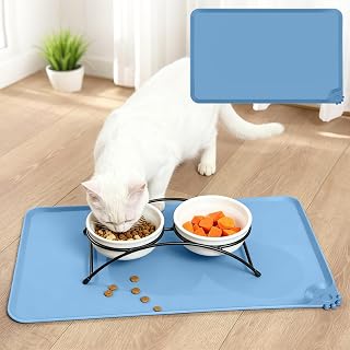 Pet Placemat, Non Slip Waterproof Silicone Placemat Easy Clean Perfect for Dogs and Cats, Durable Pet Bowl Mat