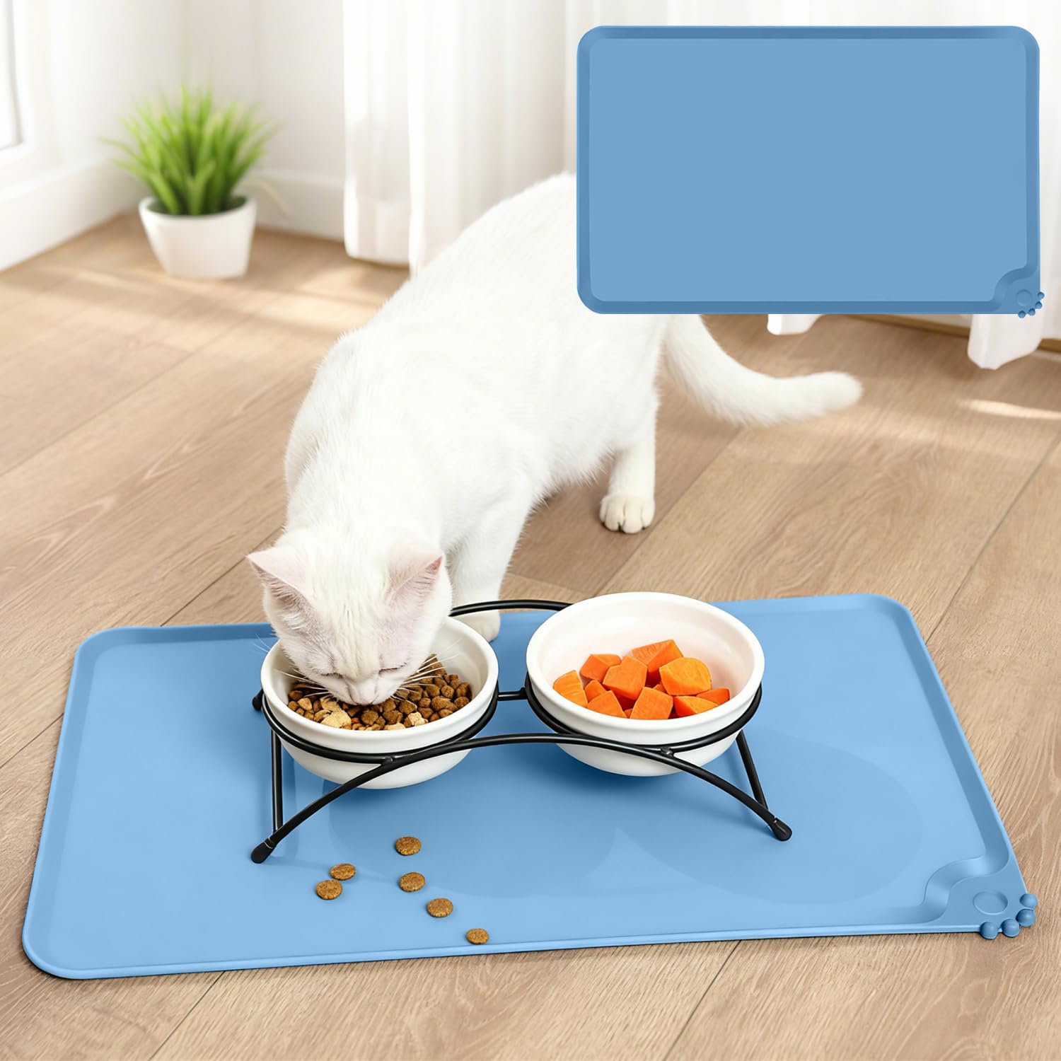 Pet Placemat, Non Slip Waterproof Silicone Placemat Easy Clean Perfect for Dogs 