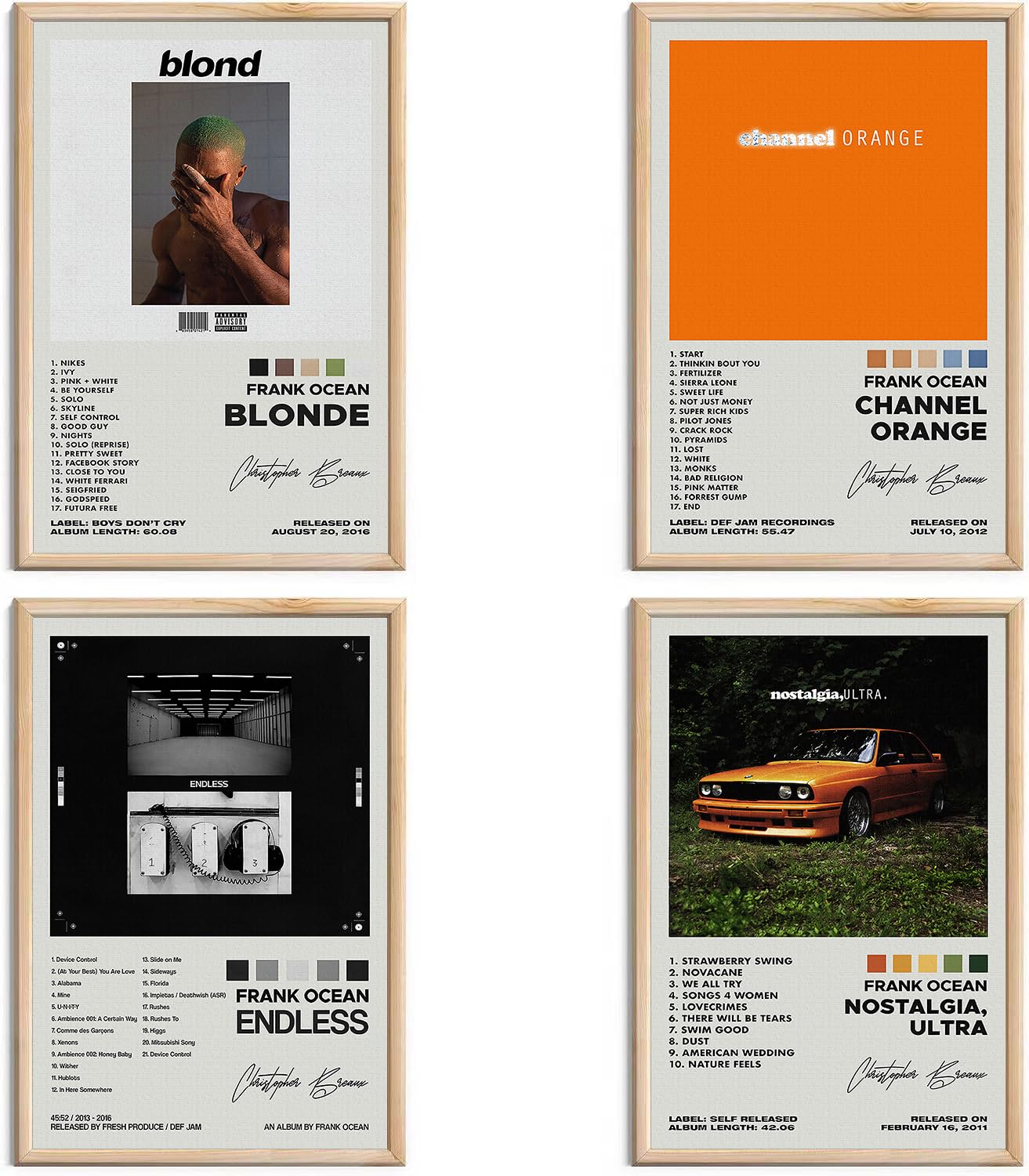 Frank Ocean Signed Limited Album Cover Posters - Canvas Wall Art HD Prints Set o