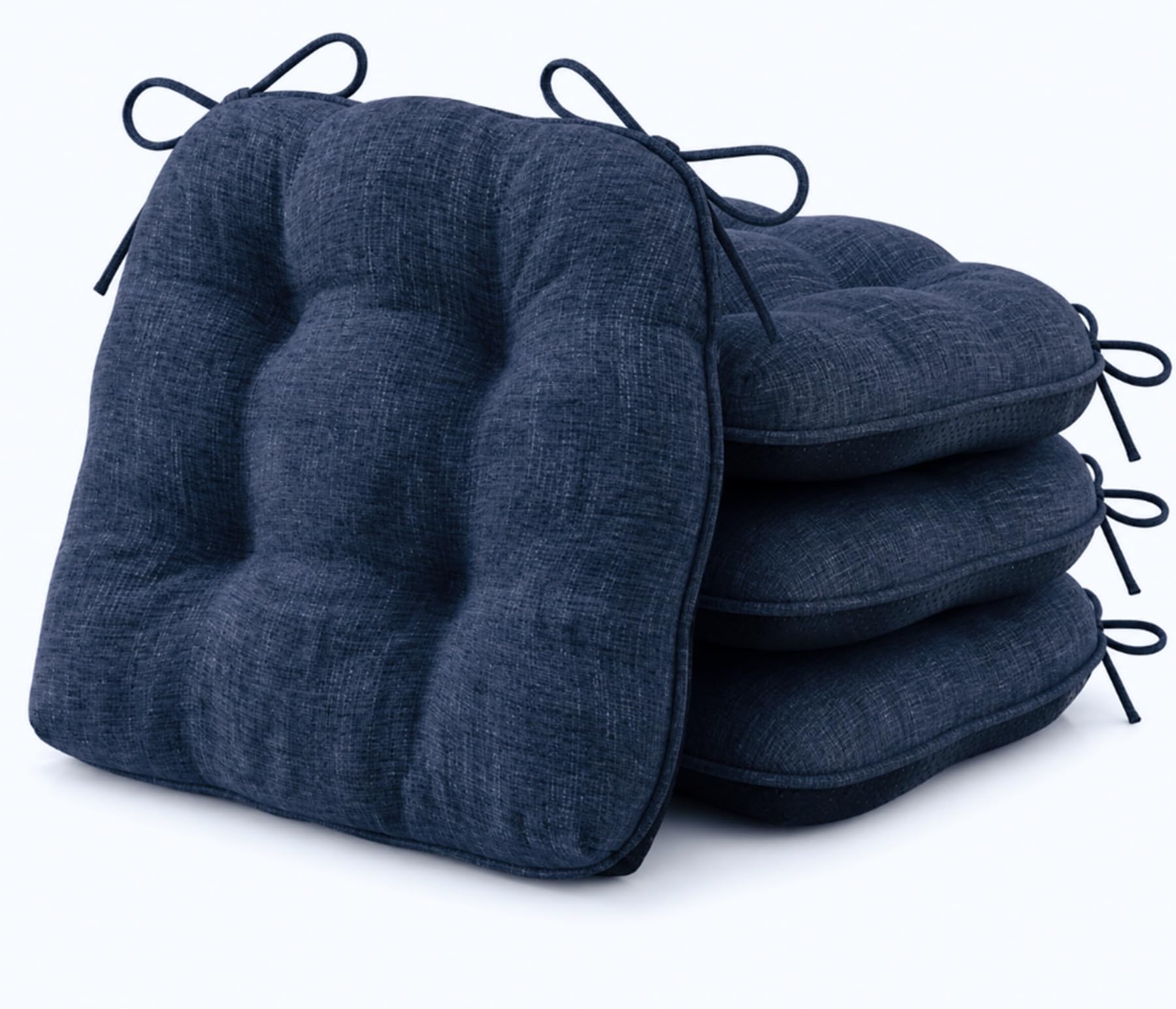 IPYNBAP Chair Cushions for Dining Chairs Set of 4, 15.5"x15.5"x4", Navy | Tufted