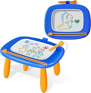Kikidex Magnetic Drawing Board for 1-3 Year Old Kids, Boy Toys for Toddlers, Birthday for 1 2 3 Year Old, Etch a Sketch for Kids, Doodle Board for Age 1-3 (Dark Blue)