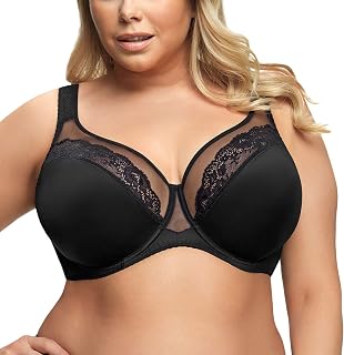 Gorsenia Luisse K441 Women's Black Lace Non-Padded Underwired Full Cup Bra