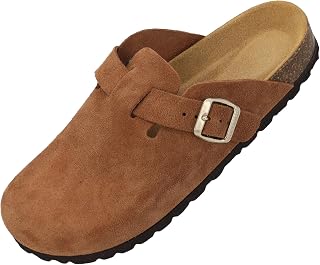 Palado Clogs Women's Kiel Premium Leather - Comfortable Mules Made in Spain - Elegant Slippers with Cork Footbed - Fashionable Summer Shoes