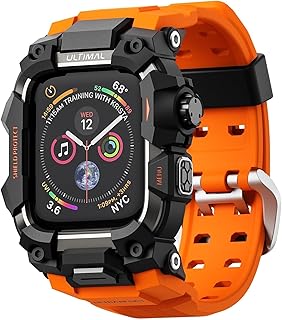ULTIMAL Heavy Duty Case with Band for Apple Watch 44mm 45mm for Apple Watch Series SE/SE 2nd Gen/6/5/4, Series 9/8/7 45mm, Military Grade Shockproof Case for Men