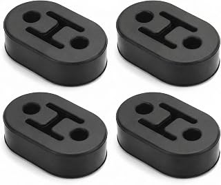 QWORK® 4PCS Universal Car Exhaust Hanger, 2 Hole Exhaust Bracket Rubber Muffler Hanger for Protecting Car Exhaust System