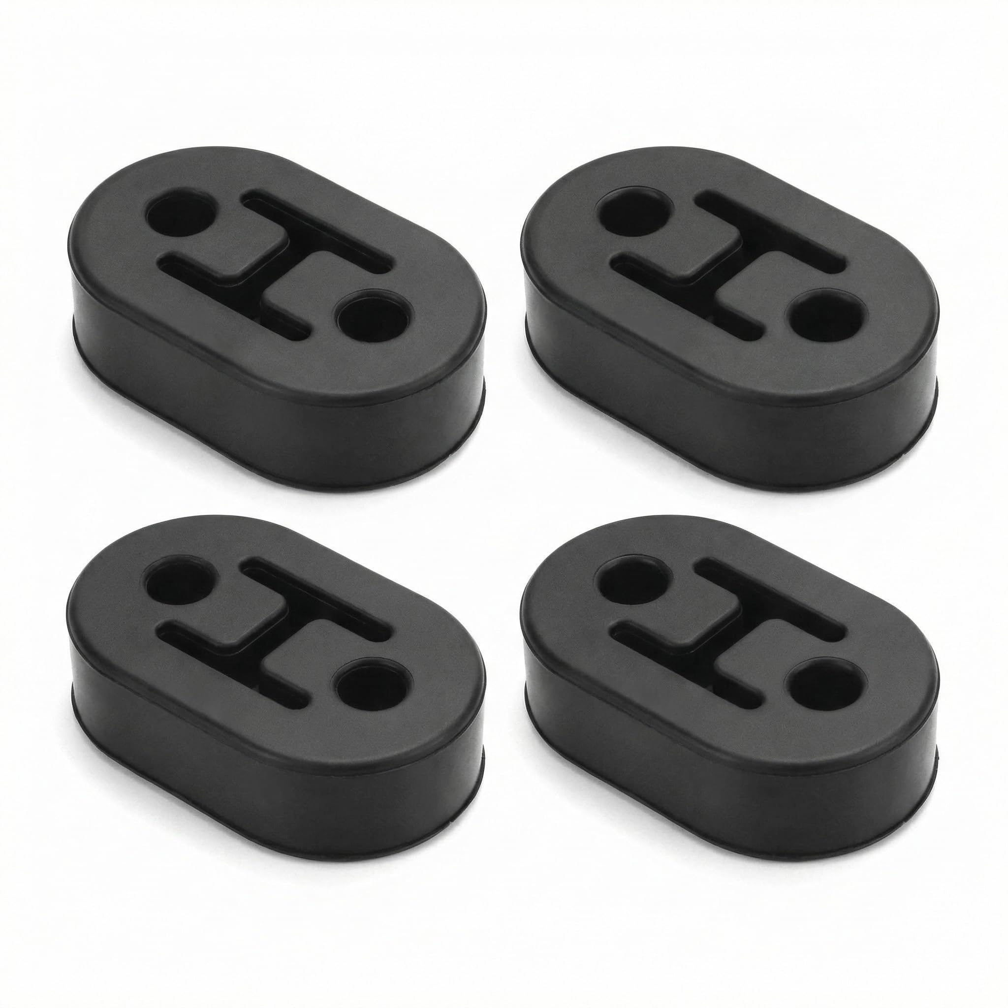 QWORK® 4PCS Universal Car Exhaust Hanger, 2 Hole Exhaust Bracket Rubber Muffler 