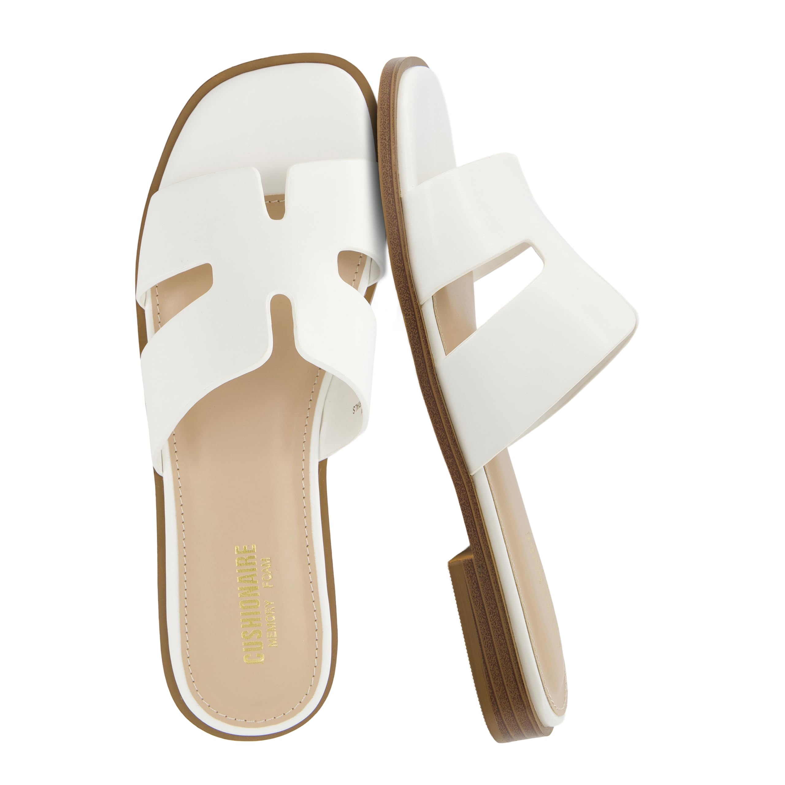 CUSHIONAIRE Women's Voyage slide sandal +Memory Foam, Wide Widths Available