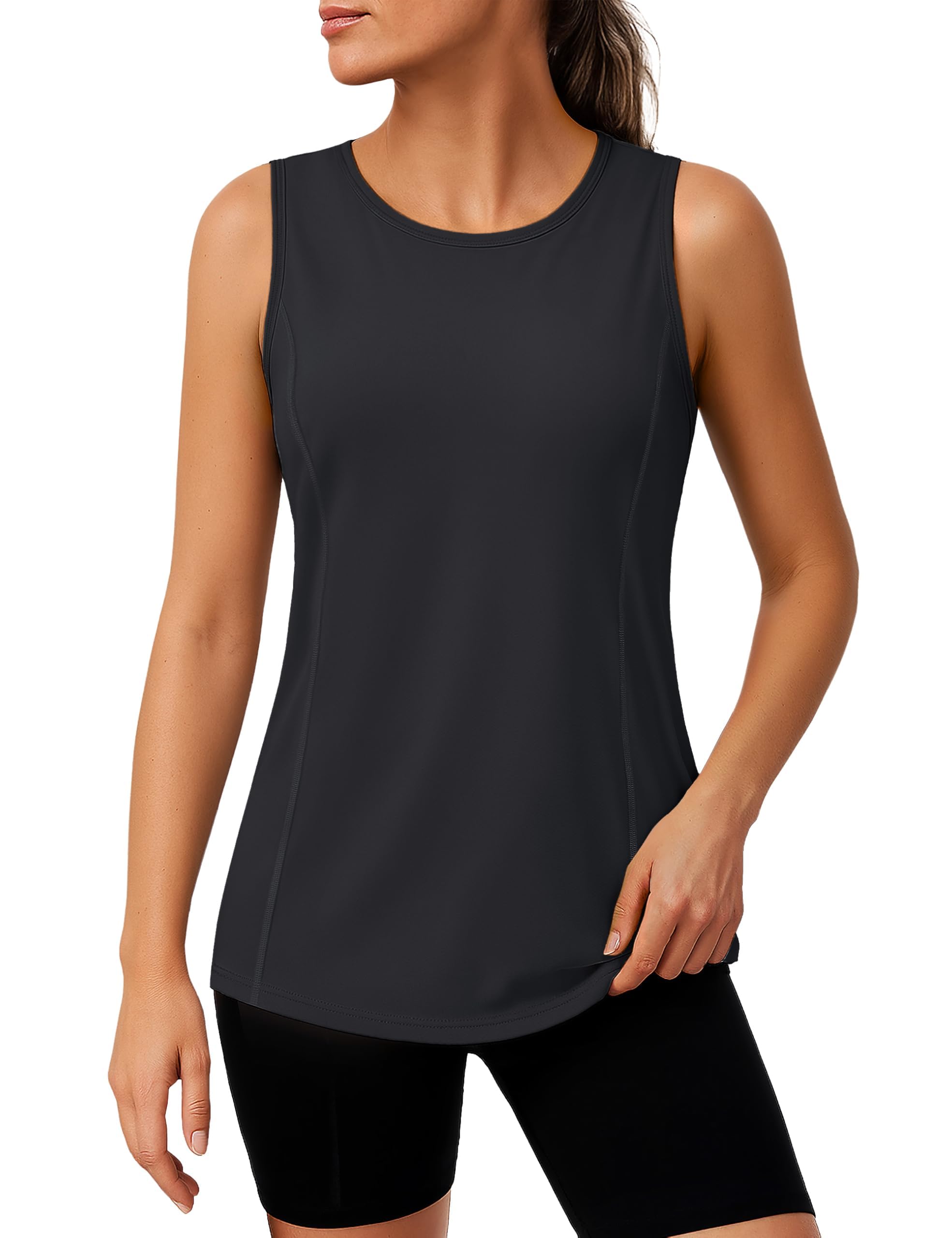 TACVASEN Women's Workout Tank Top Sleeveless Quick Dry Sun Protection UPF 80+ Ru