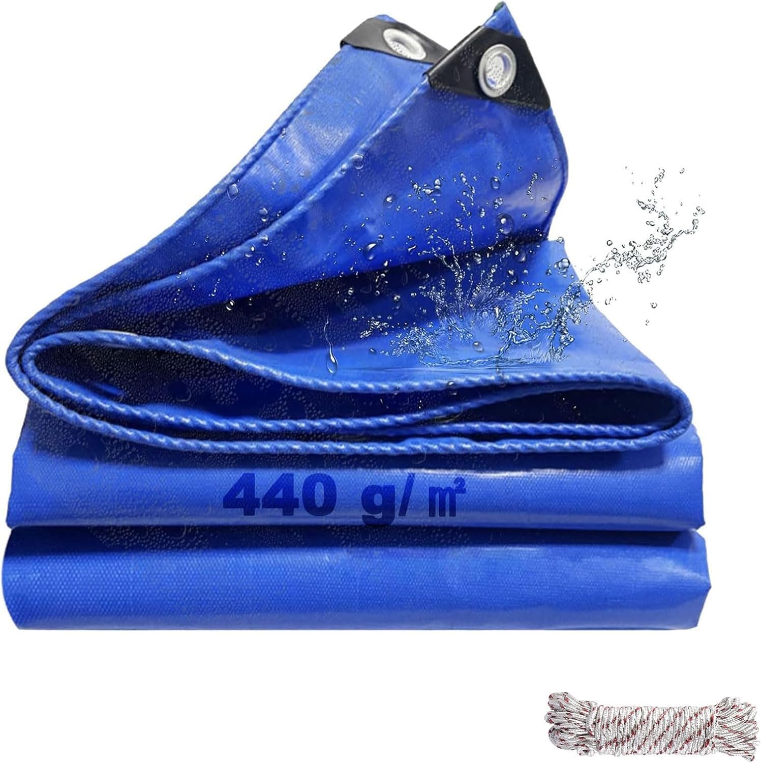 Waterproof Outdoor Tarpaulin, 3 x 5 m, 440 g/m² Reinforced PVC Awning Protection