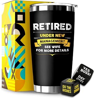 Retirement Gifts for Men 2026 with Premium Design Gift Box, Keeps Drinks Hot or Cold - Great for Retirement Party Decorations