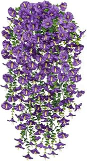1PC Artificial Flower Vine Garland - 85CM/33.5Inch Fake Rattan Plant Wall Hanging, Home Wedding Party Decor, Decorative Wreath for Indoor Outdoor (Purple)
