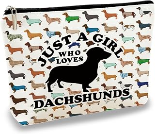 Just A Girl Who Loves Dachshund Funny Dog Make Up Bag for Travel, Work or Everyday Use - Stylish Durable Zipper Case Practical