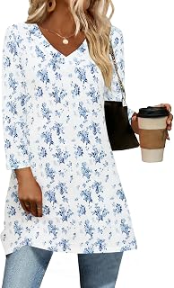 JomeDesign Camisetas de verano con cuello en V y manga 3/4 para mujer, estilo casual, ropa de moda 2026