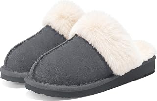 Litfun Women's Fuzzy Memory Foam Slippers Fluffy Winter House Shoes Indoor Outdoor
