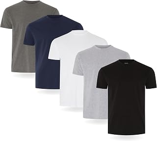 FM London Pack of 3/5 Men's T-Shirts with High Percent Cotton
