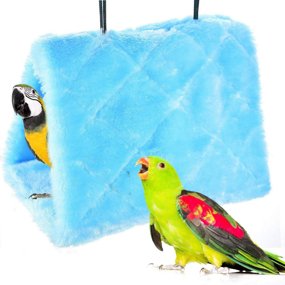 MOACC Winter Warm Bird Nest House Shed Hut Hanging Hammock Finch Cage Plush Fluf