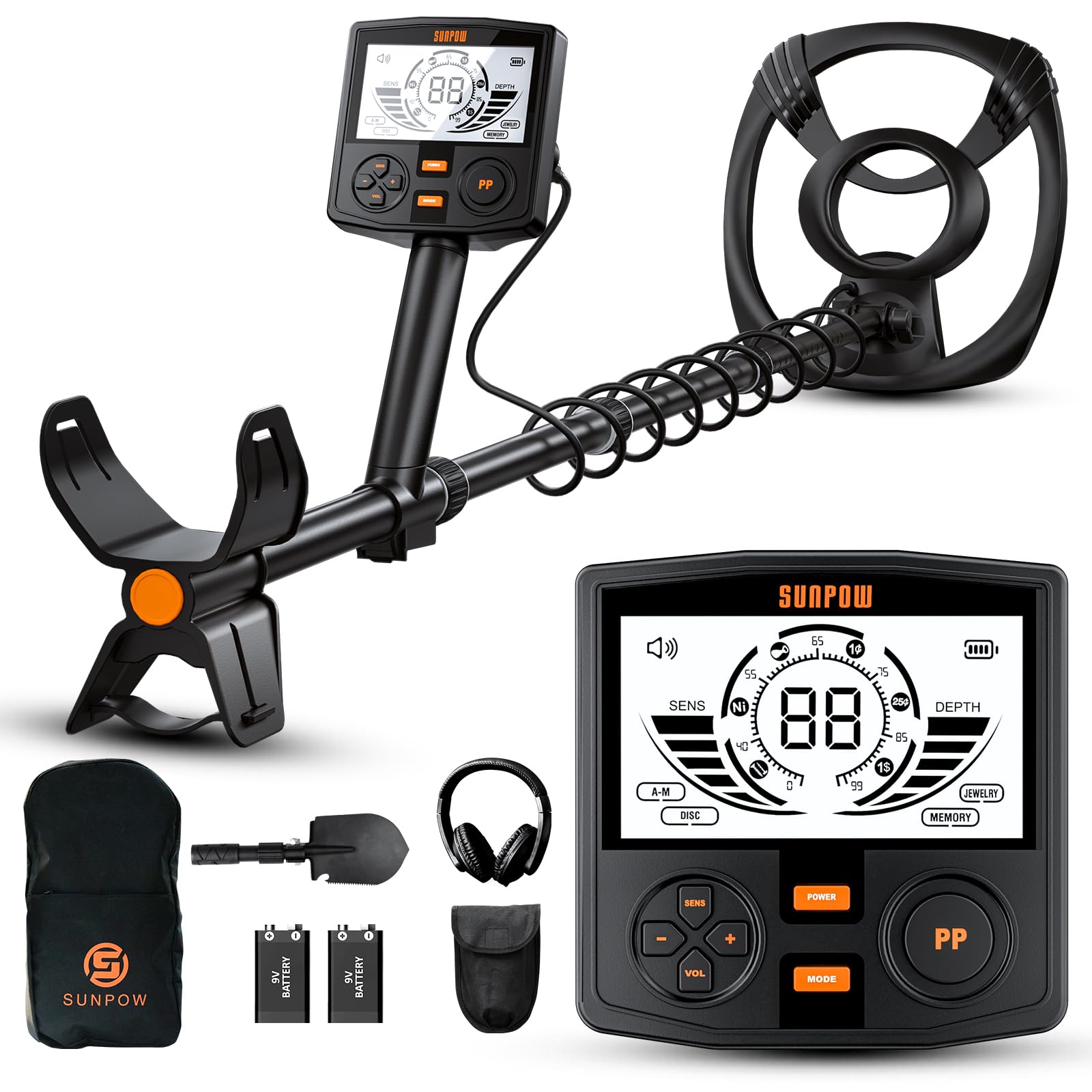 SUNPOW Professional Metal Detector for Adults - Pinpoint Accurate & Easy to Use 