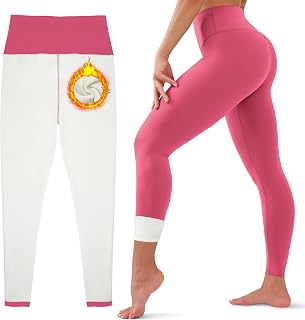 HEGALY Thick Fleece Lined Leggings for Women Tummy Control High Waisted Workout Thermal Warm Soft Yoga Pants for Cold Winter