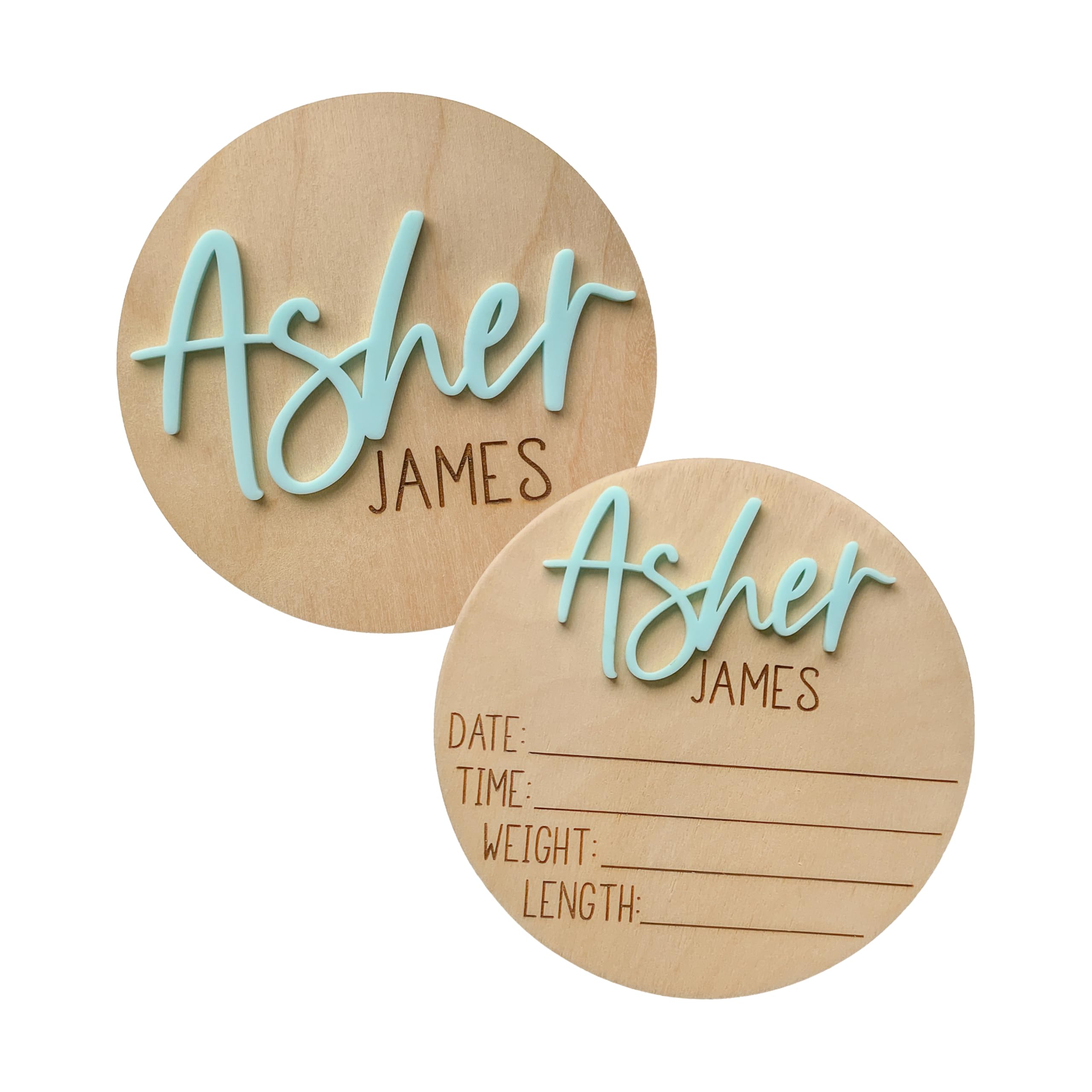 Double-Sided Personalized Newborn Baby Birth Announcement Sign for Hospital | Ne