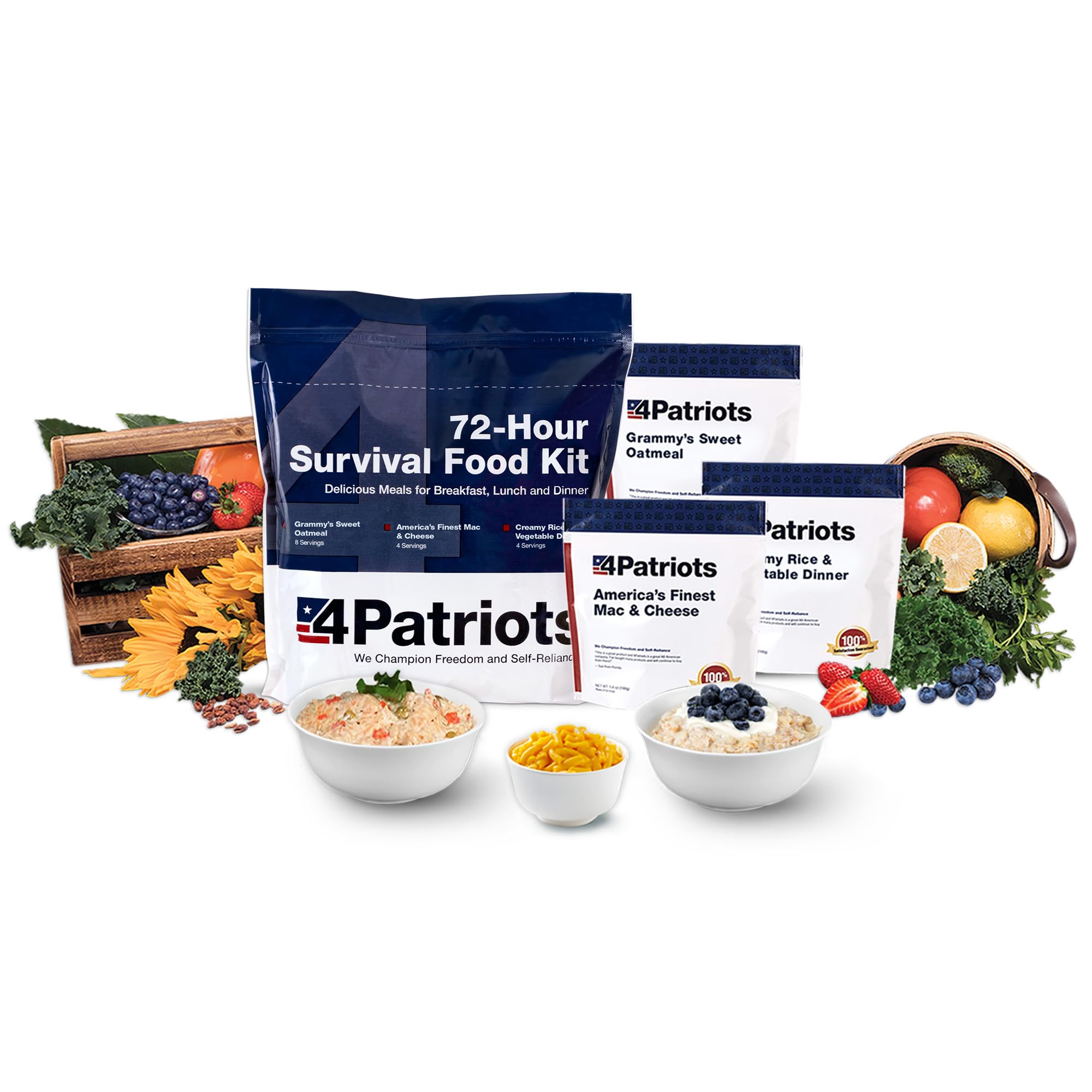 4Patriots 72-Hour Survival Food Kit: Emergency Food Supply Designed to Last 25 Y