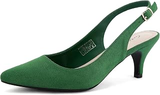 Greatonu Pointed Sandals, Slingback, Kitten Heel, Pointed Toe, Pumps
