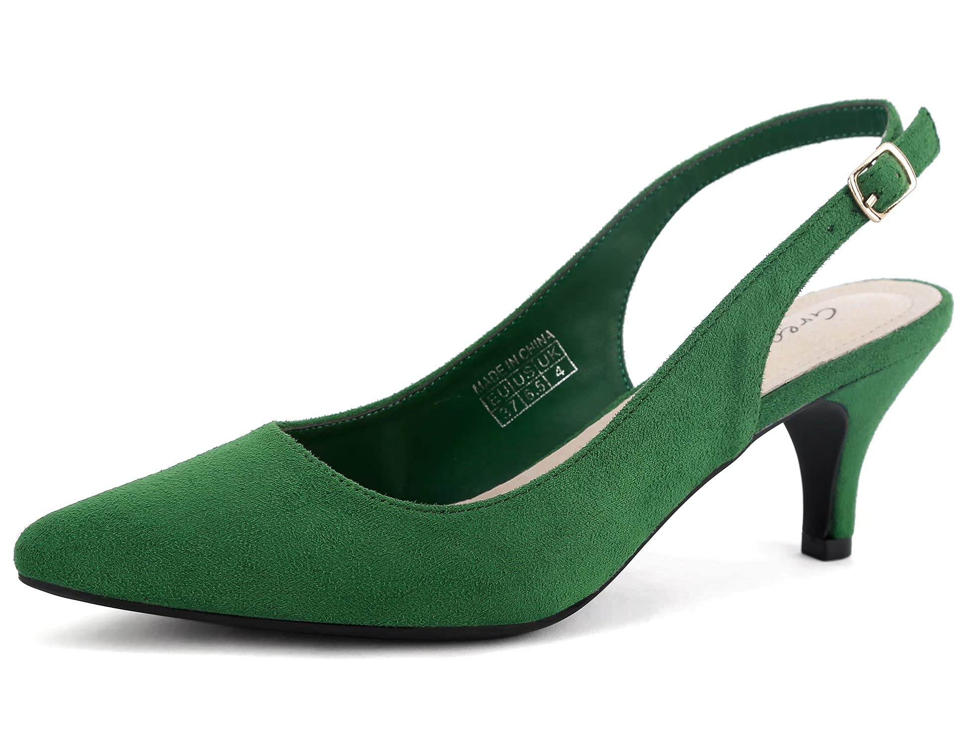 Greatonu Pointed Sandals, Slingback, Kitten Heel, Pointed Toe, Pumps