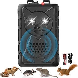 WARDBES Vehicle Rodent Deterrent Device – Ultrasonic Rodent Repellent,Ultrasonic Car Mice Repellent with Flash, Provides immediate and long-term rodent protection for the engine compartment. (black)