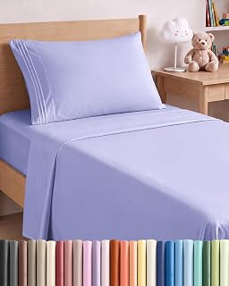 Twin Size 3 Piece Sheet Set - Comfy Breathable & Cooling Sheets - Lavender