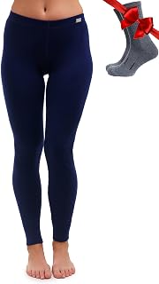 100% Merino Wool Base Layer Womens Leggings, Thermal Underwear + Wool Socks