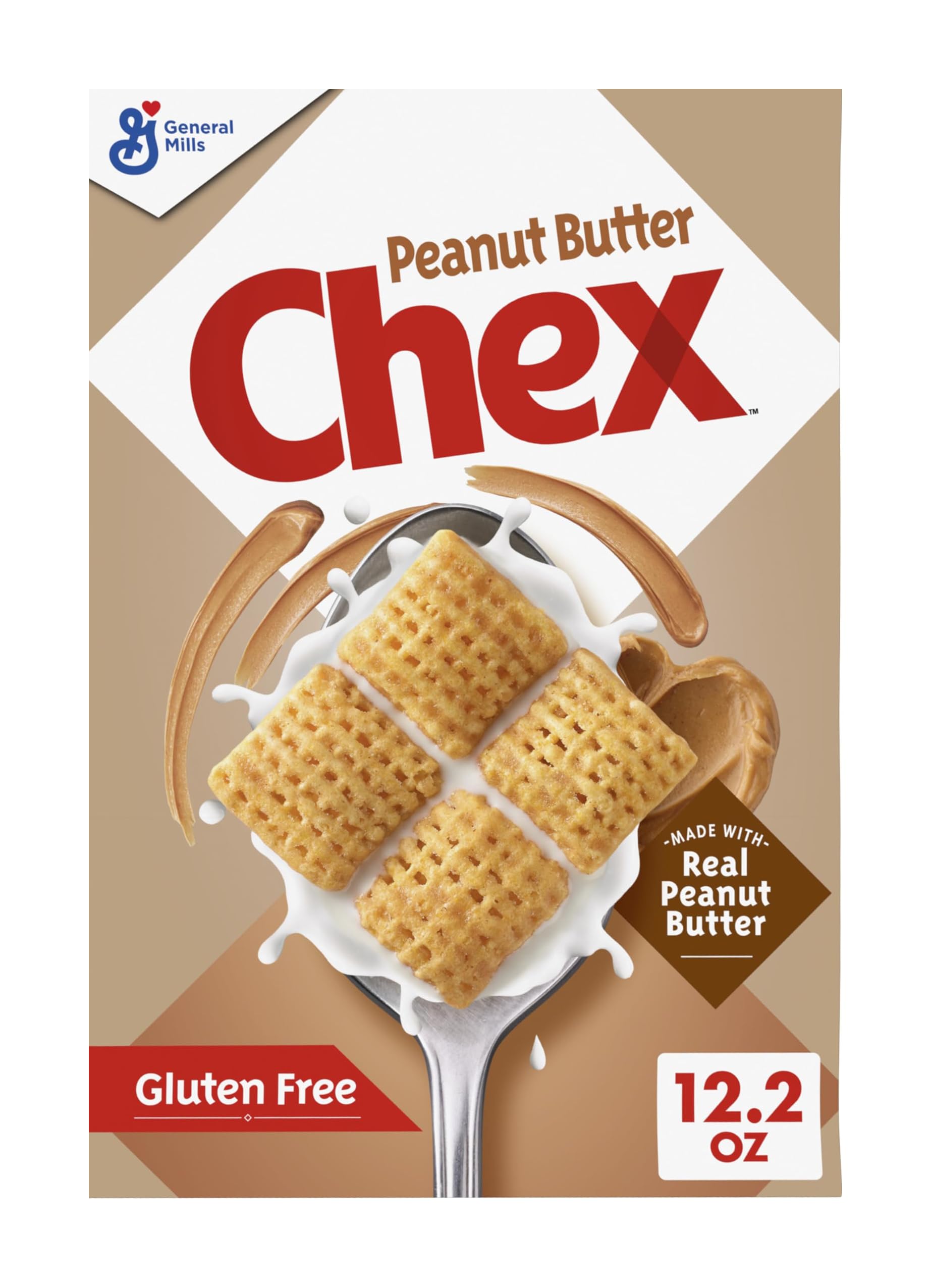 Peanut Butter Chex Cereal, Gluten Free,12.2 oz | Made with Real Peanut Butter, 1