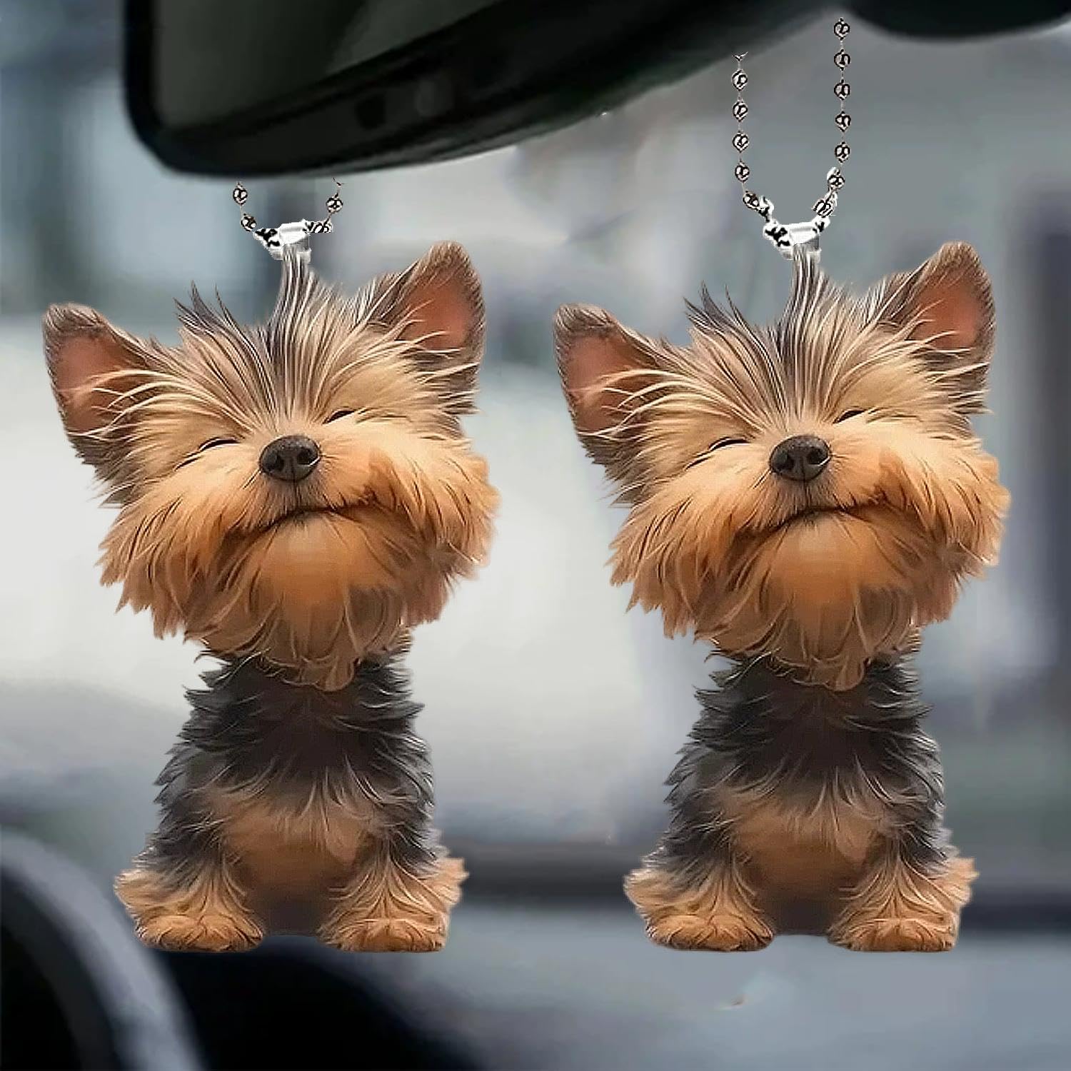 2D Cute Cartoon Dog Car Pendant Keychain - Multifunctional Keychain & Backpack D