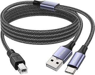 MOSWAG 2in1 USB C to B Printer Cable 3.28FT/1M with USB A to B Cable | Fast Sync for Computer to printers and scanners,Use with MacBookPro,HP Canon,Epson,Dell,Xerox,Samsung,Lexmark,for Home,Office