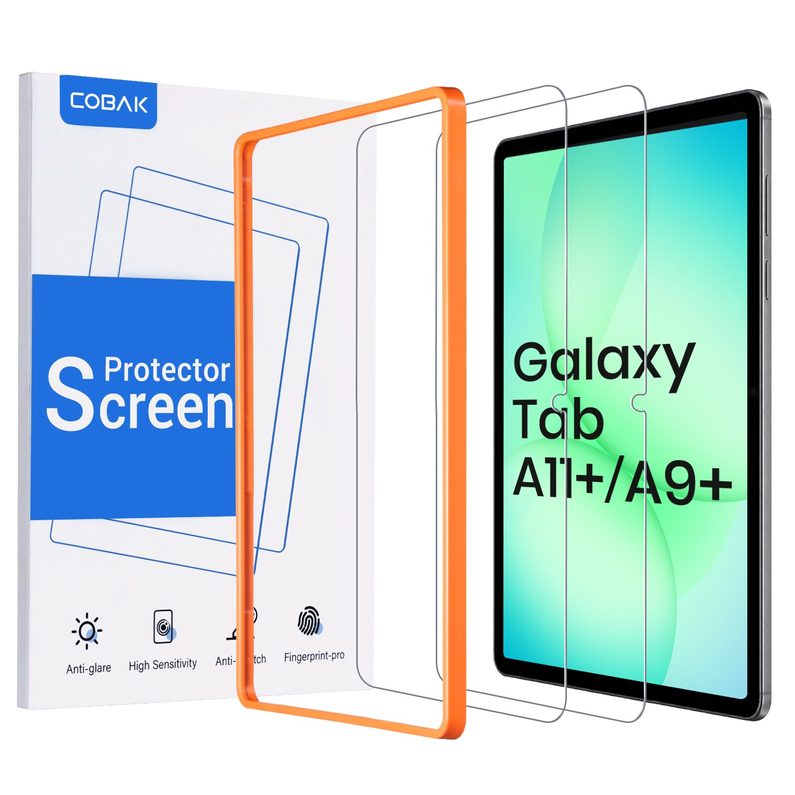 CoBak 2-Pack Tempered Glass Screen Protector for Samsung Galaxy Tab A11 Plus (A1