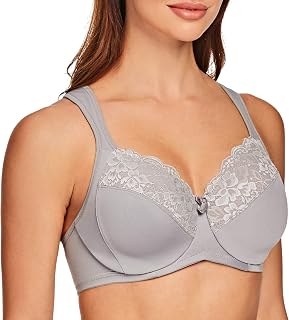MELENECA - Full Cup Bra with Lace Underwire for Women