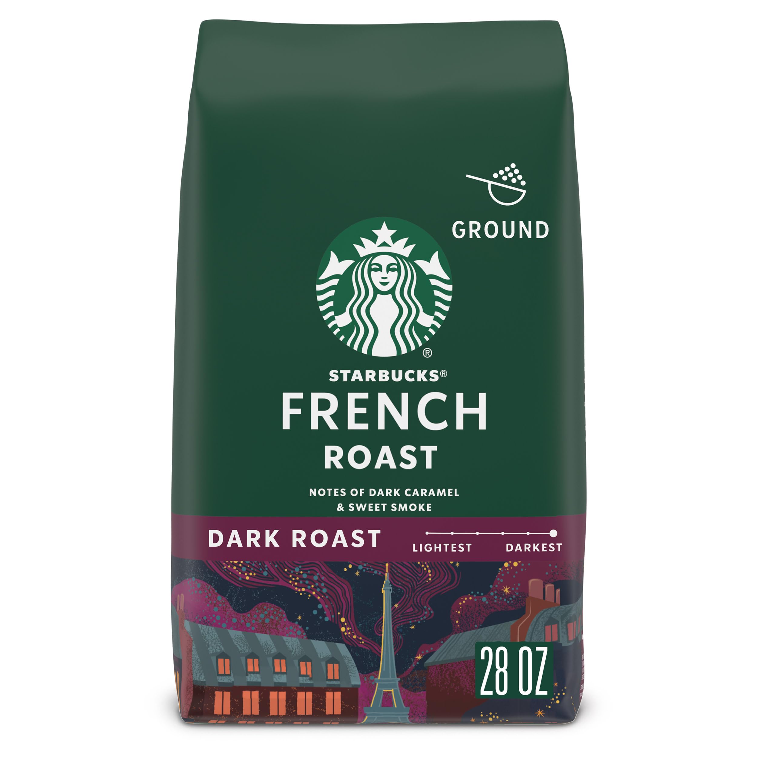 Starbucks Ground Coffee, Dark Roast Hot or Iced Coffee, French Roast, 28 oz | 10